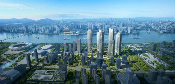 杭州现房大平层众安IOC潮鸿售楼处楼盘详情价格户型周边环境：杭州奥体封面地标云端之上的顶奢资产屹立于钱塘江畔奥体核心板块(图3)